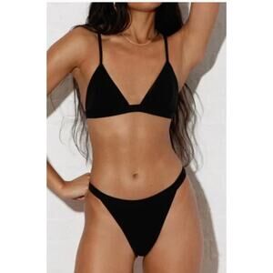 Mara Hoffman Lenni Bikini Bottom in Black Medium